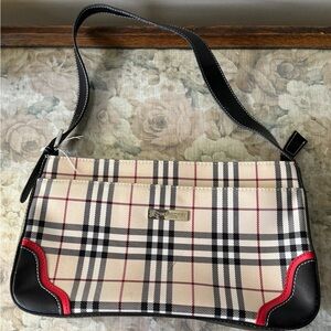 Vintage Burberry Baguette Nova Check Shoulder Purse